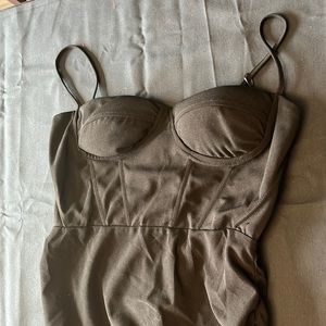Black corset dress with cinch in sizes and back